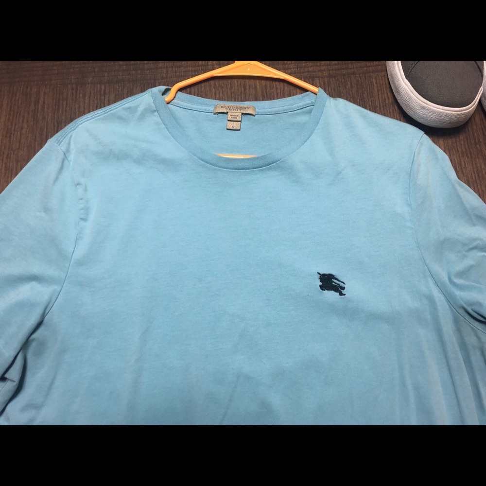 Baby Blue Burberry T-Shirt Retail $175